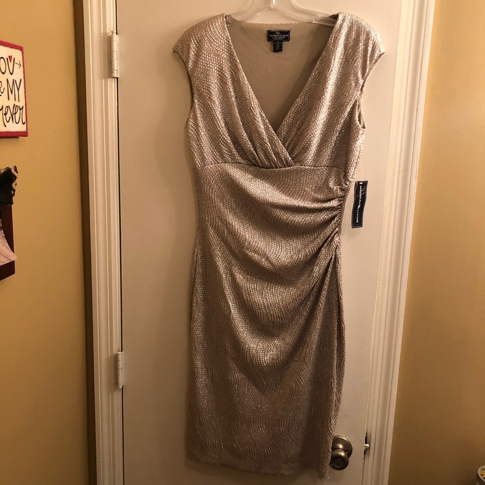 NWT American Living Gold Cocktail Dress